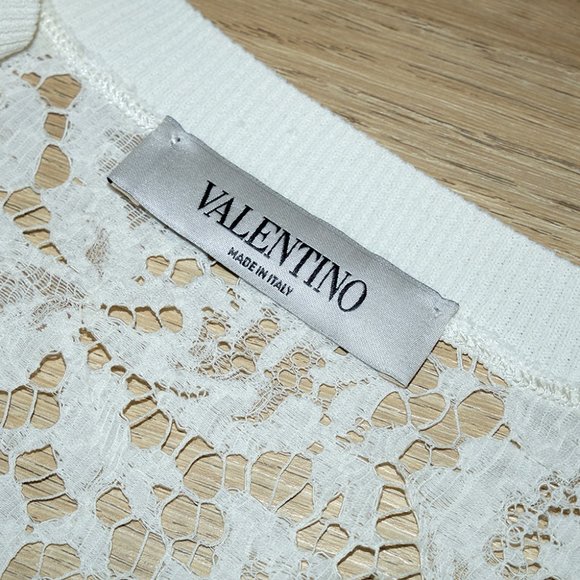 Valentino Cardigan with Back Lace Detail - White - Picture 3 of 3
